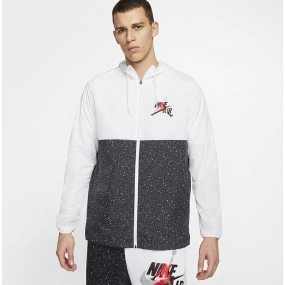 NEW Jordan Jumpman Men's Windbreaker Large White /Black /Silver